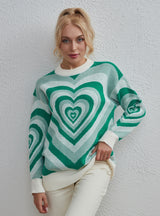 Love Heart Contrast Sweater