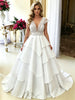 White V-neck Lace Wedding Dress