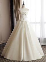 White Satin Sweetheart Wedding Dress