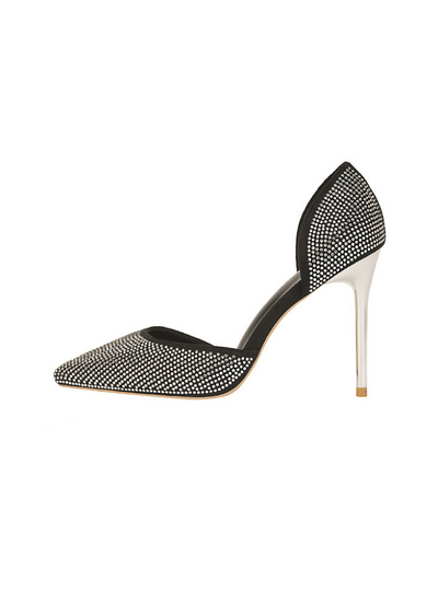 Shallow-mouthed Pointed Rhinestone Hollow High-heeled Shoes