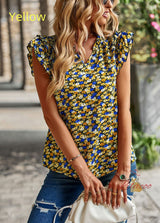 Fashion V-neck Floral Top