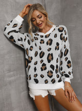 Autumn and Winter Leopard Print Sweater