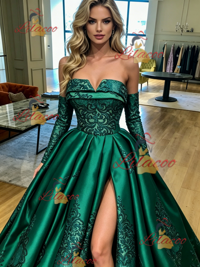 Purple Satin Spaghetti Straps Prom Dress