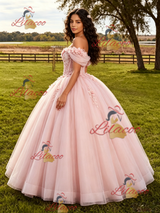 Pink Off the Shoulder Appliques Quinceanera Dress