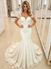 White Mermaid Lace Short Sleeve Wedding Dress
