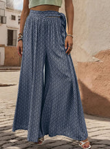 Strapped High Waist Casual Loose Wide-leg Pants