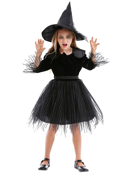 Children's Halloween Black Gauze Witch Cosplay