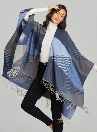 Fringed Split Warm Cashmere Cloak