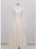 Beige Sequins Long Sleeve Prom Dress