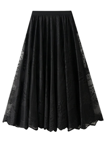 Women Summer Lace Gauze Skirt