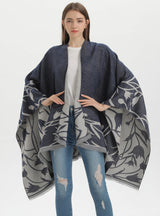 Retro Double-sided Split Shawl Fringed Cloak