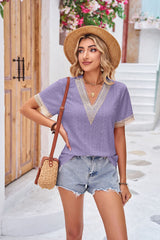 V-neck Loose Short Sleeve T-shirt