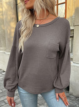 Sexy Long-sleeved Backless Round Neck Shirt