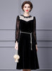 Black Velvet Lace Long Sleeve Mother Of The Bride Dress