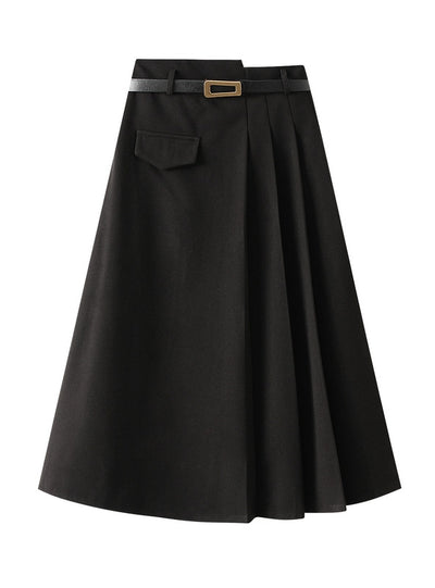 High Waist and Slim Woolen Skirt
