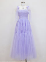 Purple Sleeveless Slim Waist Dress