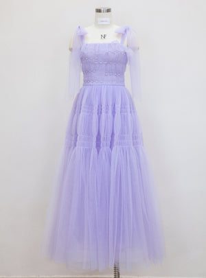 Purple Sleeveless Slim Waist Dress