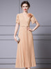Champagne Chiffon V-neck Mother Of The Bride Dress