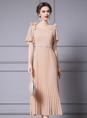 Chiffon Pleats Beading Mother Of The Bride Dress