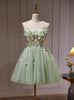 Green Tulle Beading Homecoming Dress