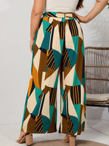 Wide-leg Printed Loose Plus Size Pants