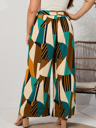 Wide-leg Printed Loose Plus Size Pants