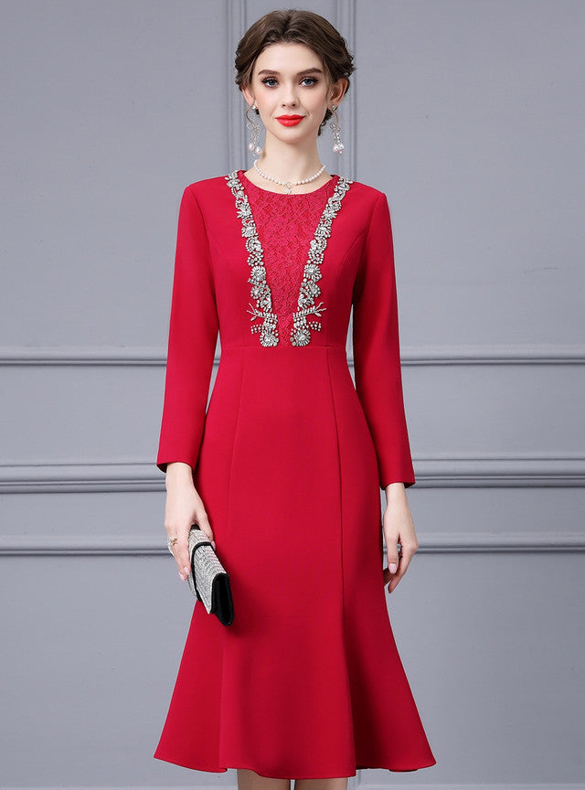 Long Sleeve Lace Mother Of The Bride Dress