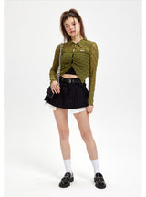 Long Sleeve Short Irregular Shirt