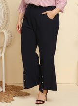 Beaded Leisure Wide-leg Pocket Pants