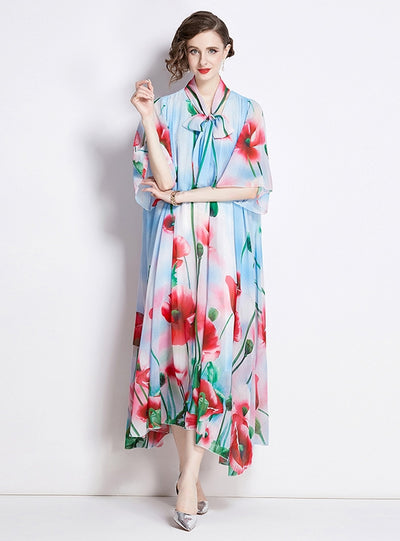 Loose Printed Big Swing Dress