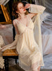 Mesh Stitching Lace V-neck Chest Pad Nightdress