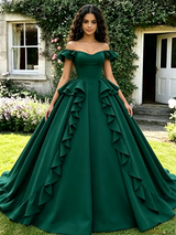 Green Off the Shoulder Quinceanera Dress