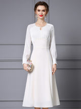 White Long Sleeve Beading Mother of the Bride Dress