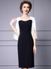 Black Split Beading Mother Of The Bride Dress