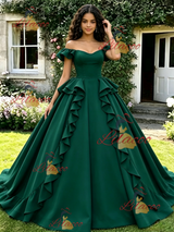 Green Off the Shoulder Quinceanera Dress