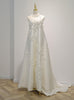 White Satin Loose Flower Wedding Dress