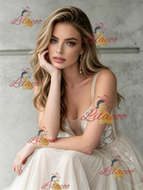 Ivory Tulle Lace Straps Wedding Dress