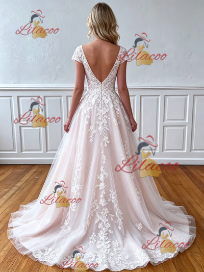 Tulle Lace Appliques Wedding Dress