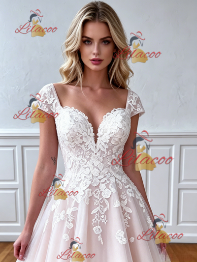 Tulle Lace Appliques Wedding Dress