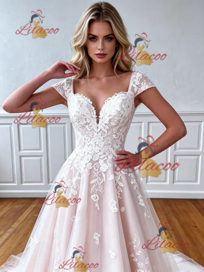 Tulle Lace Appliques Wedding Dress