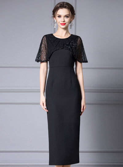 Black Sequins Mother Of The Bride Dress