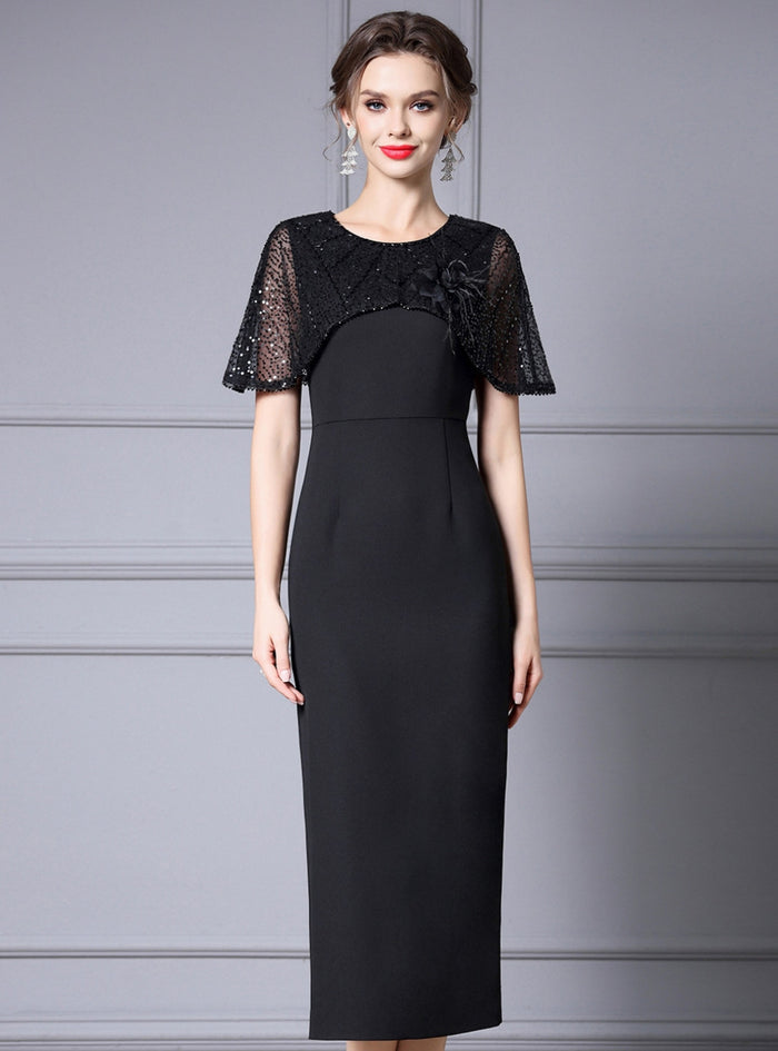 Black Sequins Mother Of The Bride Dress