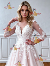 Tulle Lace Appliques Backless Wedding Dress