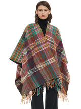Tassel Ethnic Fringed Split Shawl