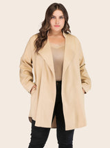 Lapel Cardigan Long Sleeve Coat Outwear