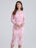 Long Sleeve Retro Lace Slim Dress