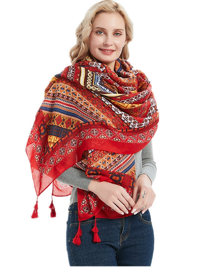 National Wind Travel Sun Protection Shawl Scarf