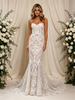 White Mermaid Lace Straps Wedding Dress