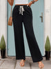 High Waist Straight Black Casual Pants
