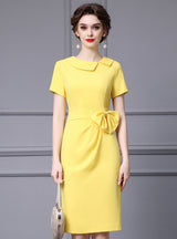 Yellow Bow Mother Of The Bride Dress